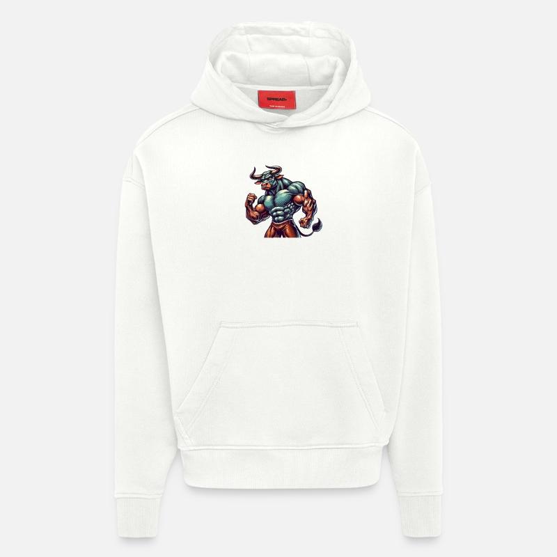 Stier Bodybuilder - Hoodie- made by SPREAD  - OFF WHITE
