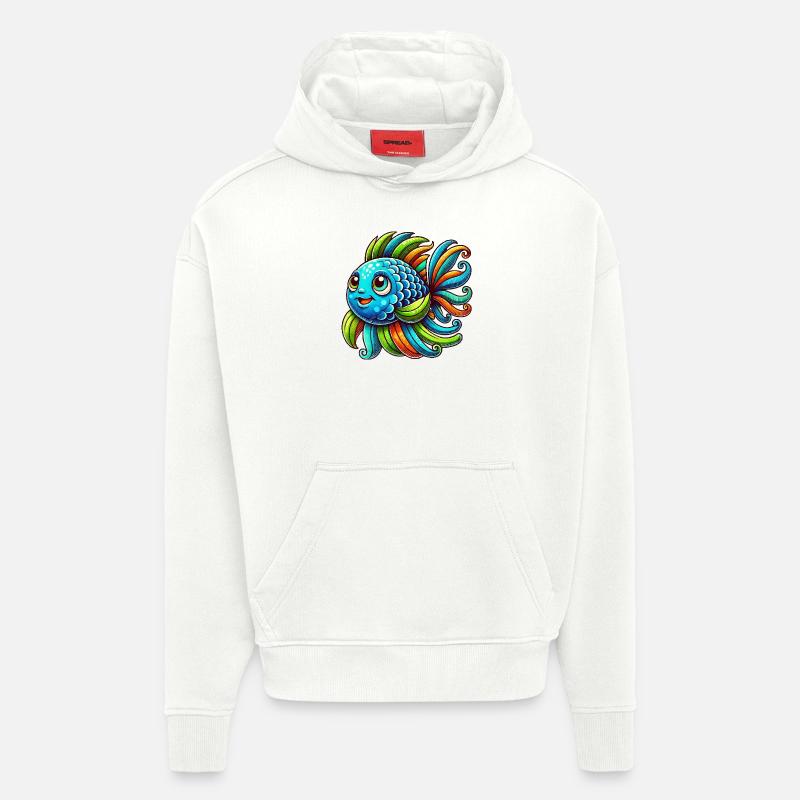 fisch comic - Hoodie- made by SPREAD  - OFF WHITE