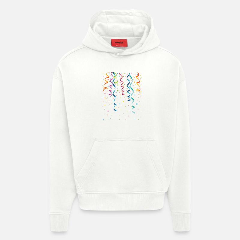 Silvester. Bunte Luftschlangen mit Konfetti. - Hoodie- made by SPREAD  - OFF WHITE