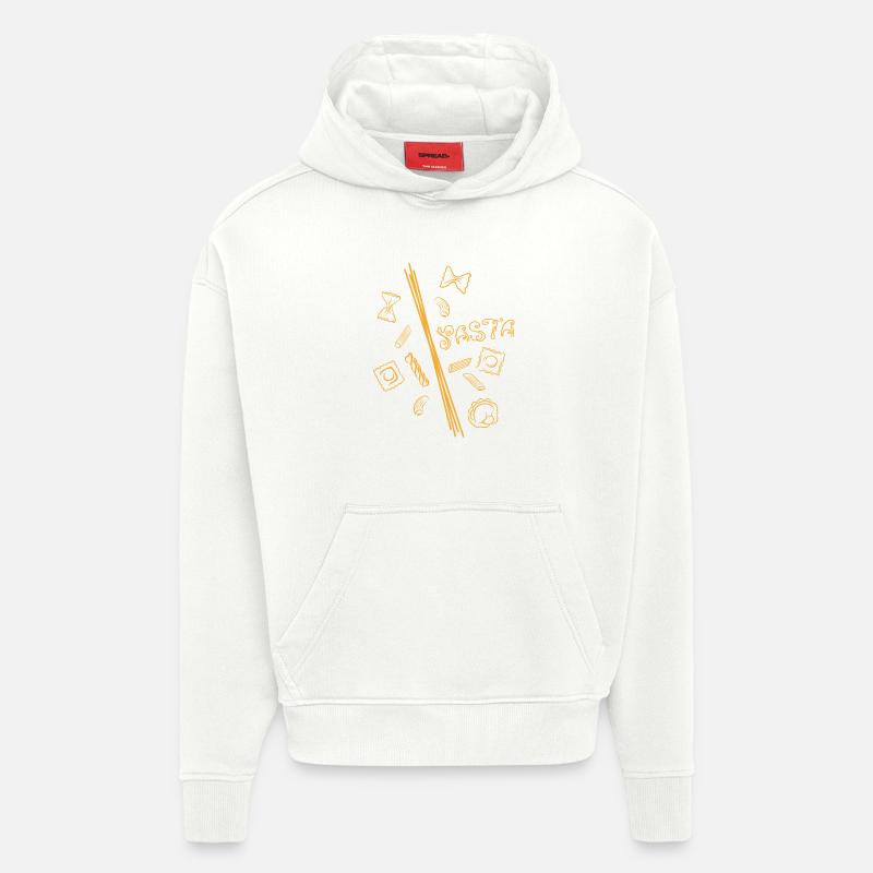 Cuisinier italien. Pâtes, Italie. - Sweat à capuche bio épais oversize fabriqué en UE - OFF WHITE