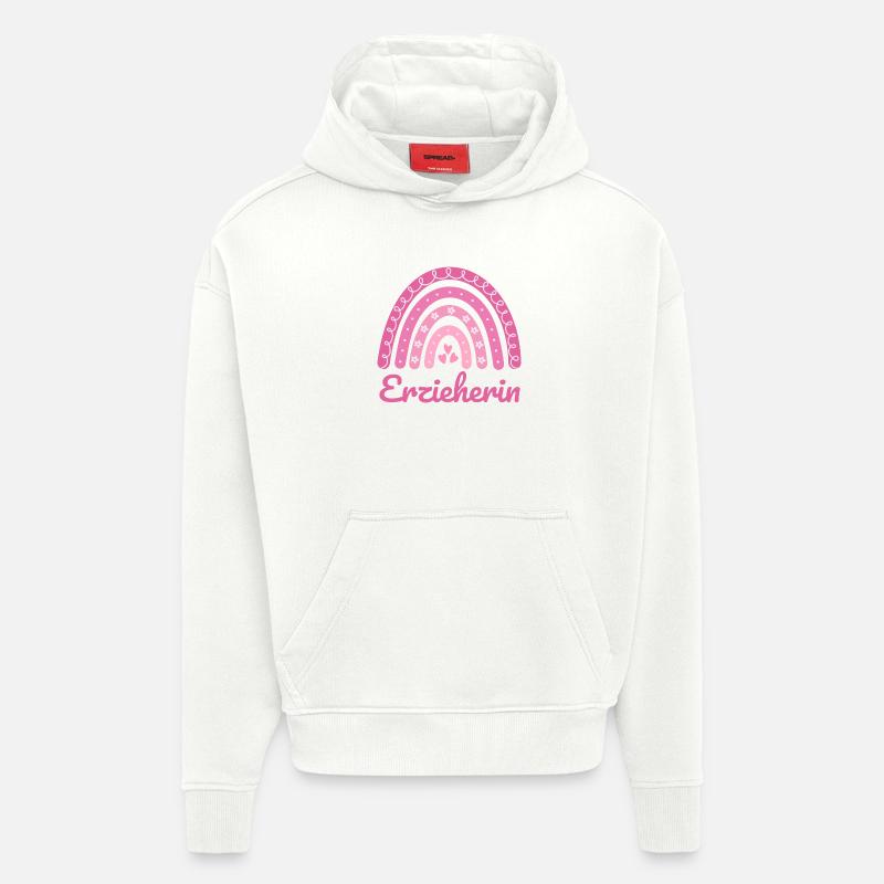 Institutrice de maternelle Regenbogen - Sweat à capuche bio épais oversize fabriqué en UE - OFF WHITE