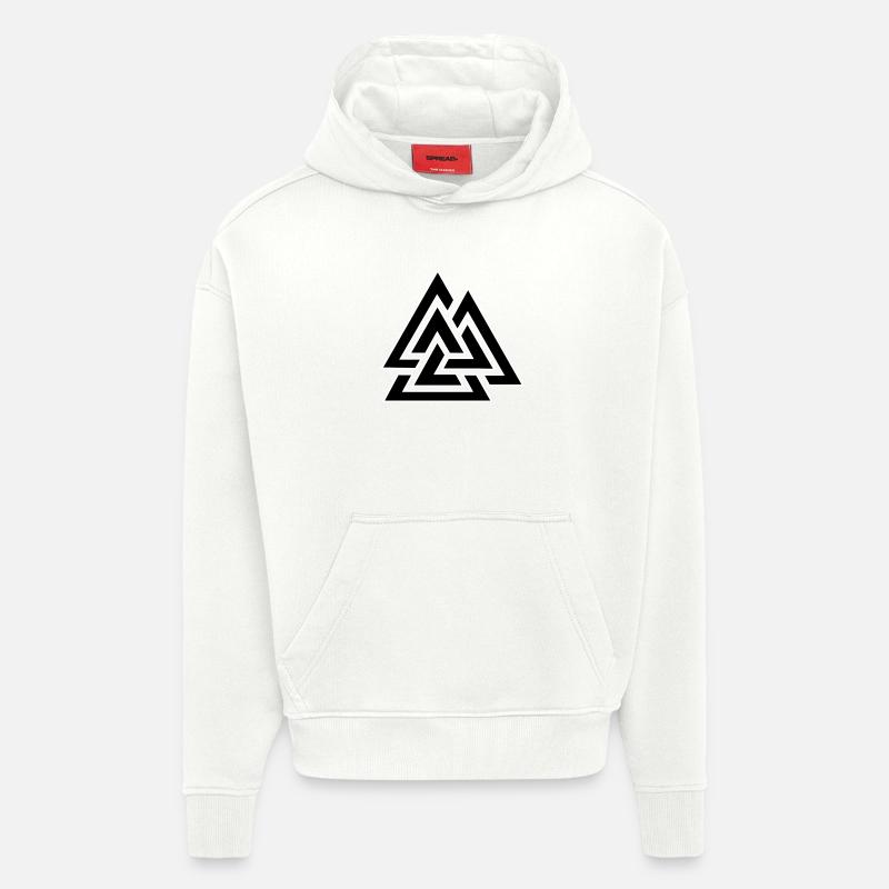 Triangular intertwined pattern - Hoodie- made by SPREAD  - OFF WHITE