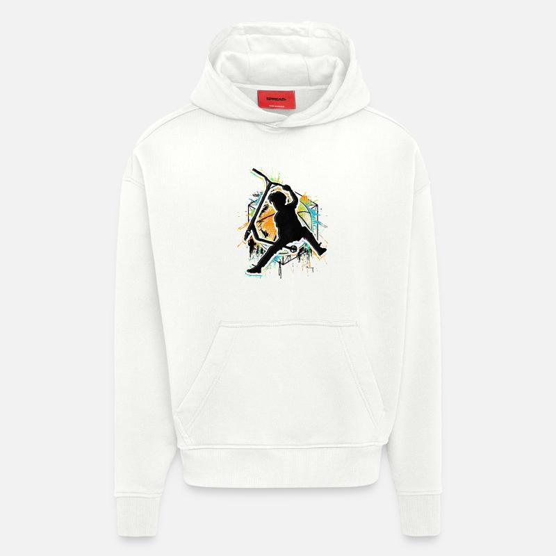 Scooter - Stunt scooter - Scooter - Scooter - Sweat à capuche bio épais oversize fabriqué en UE - OFF WHITE