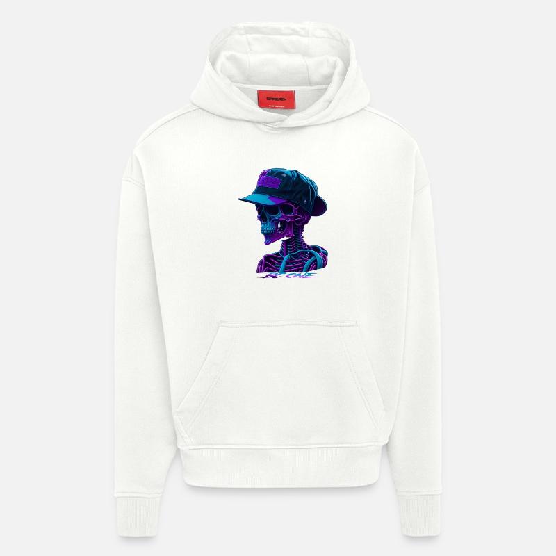 Skelett mit Kappe - Hoodie- made by SPREAD  - OFF WHITE