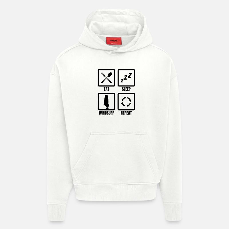 Windsurfer Routine - Hoodie- made by SPREAD  - OFF WHITE
