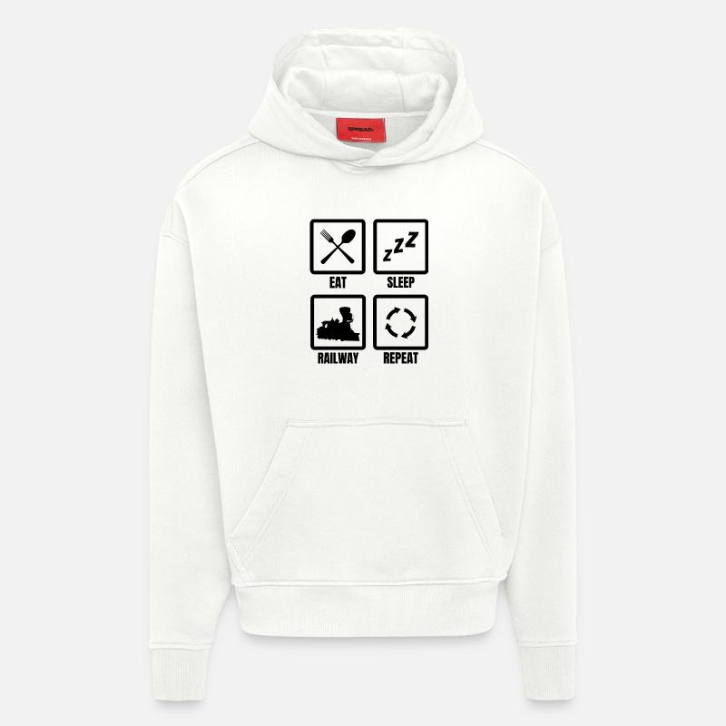 Eisenbahnliebhaber Routine - Hoodie- made by SPREAD  - OFF WHITE