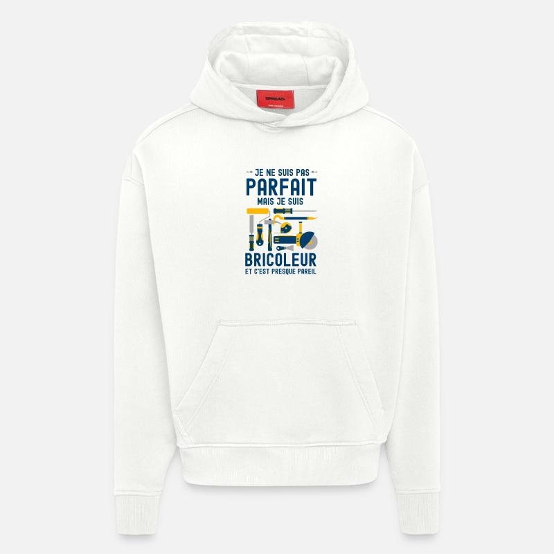 Pas parfait mais bricoleur 4 - Sweat à capuche bio épais oversize fabriqué en UE - OFF WHITE