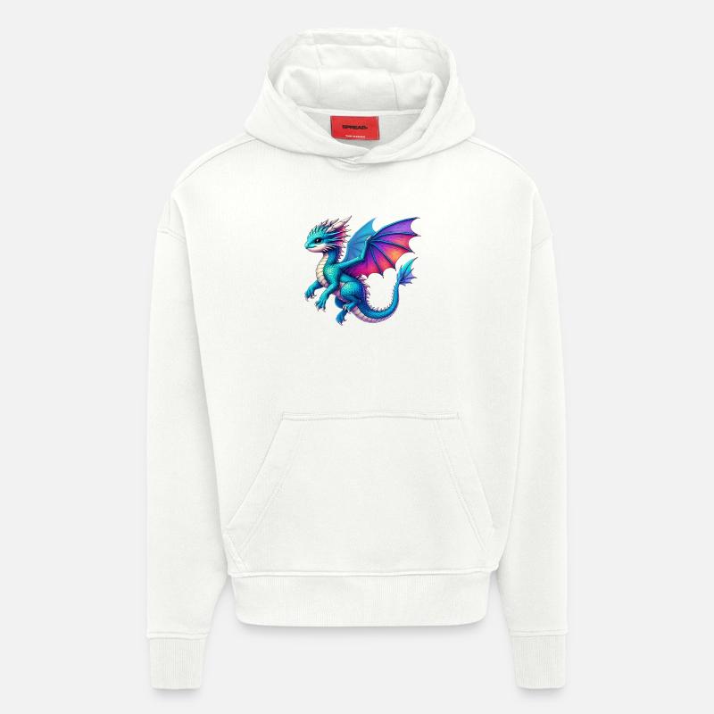 Dragon - Sweat à capuche bio épais oversize fabriqué en UE - OFF WHITE