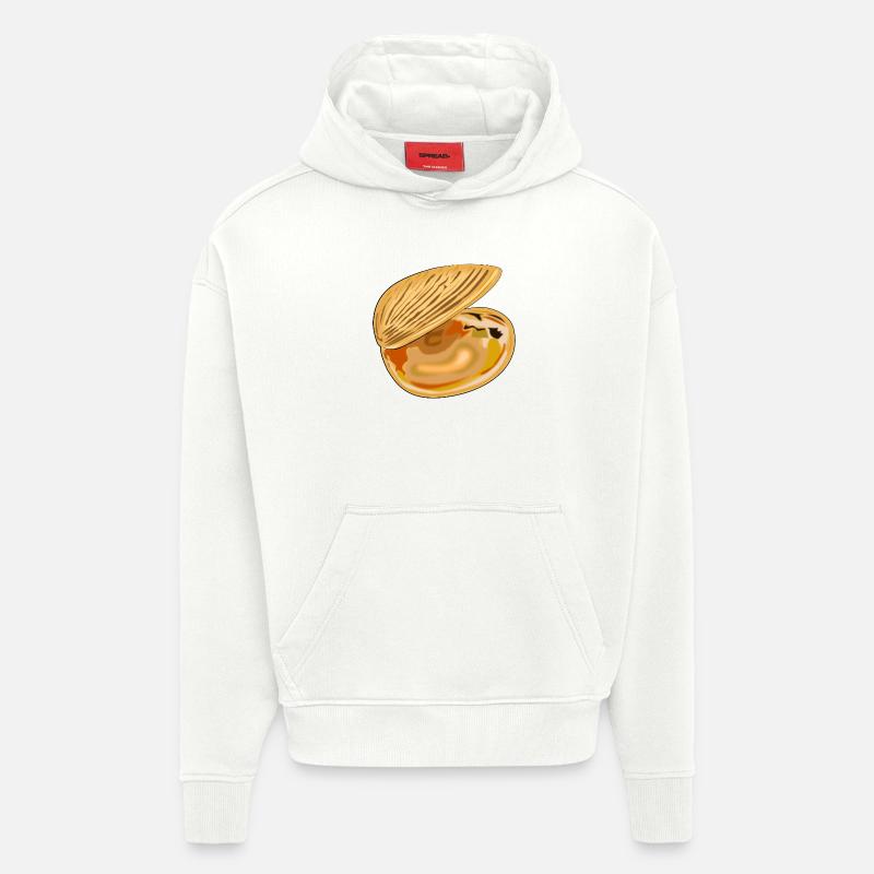 Coquille déployée - Sweat à capuche bio épais oversize fabriqué en UE - OFF WHITE