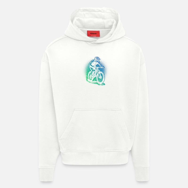 Le VTT adore porter - Sweat à capuche bio épais oversize fabriqué en UE - OFF WHITE