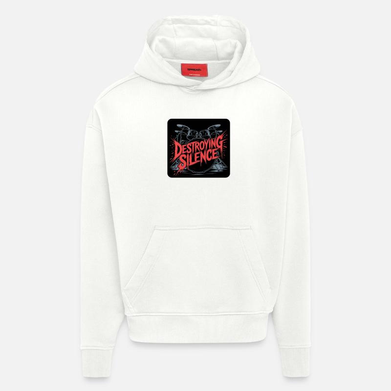 Batterie Conception du set de batterie - Sweat à capuche bio épais oversize fabriqué en UE - OFF WHITE