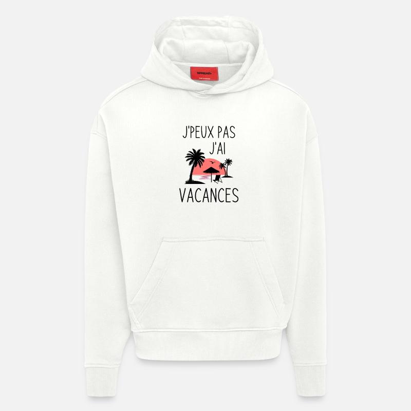 Coucher de Soleil Palmier - Sweat à capuche bio épais oversize fabriqué en UE - OFF WHITE