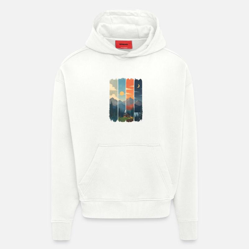 Horizonte in vier Gebirgstafeln - Hoodie- made by SPREAD - OFF WHITE