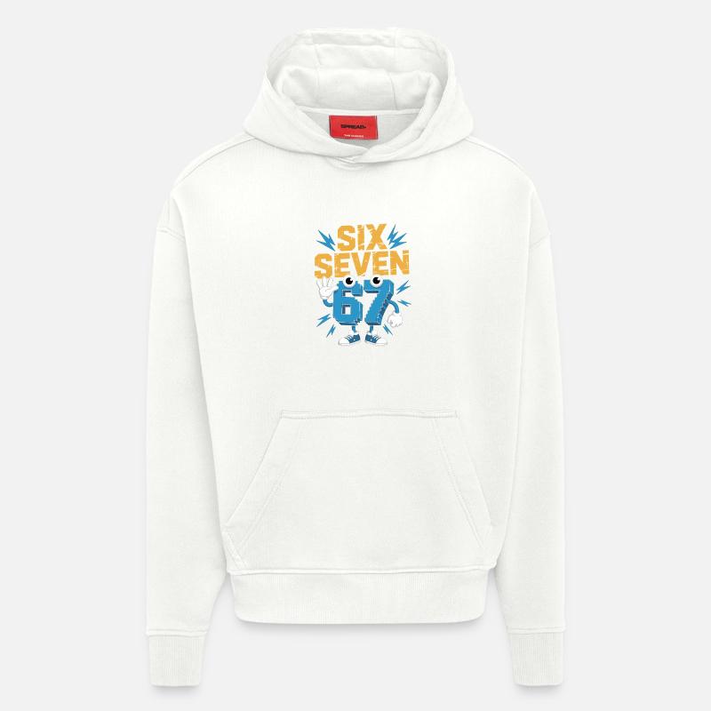 Zahlenheld 67 im Comicstil - Hoodie- made by SPREAD  - OFF WHITE