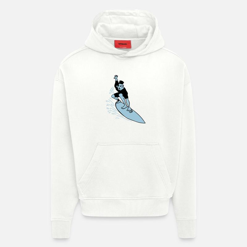 Surf - Sweat à capuche bio épais oversize fabriqué en UE - OFF WHITE
