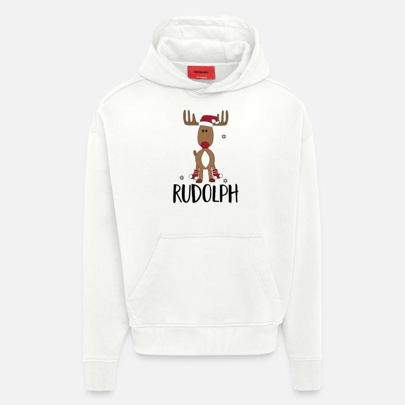 Noël - Sweat à capuche bio épais oversize fabriqué en UE - OFF WHITE
