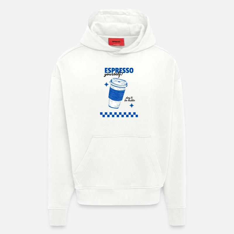 Espresso vous-même - Sweat à capuche bio épais oversize fabriqué en UE - OFF WHITE