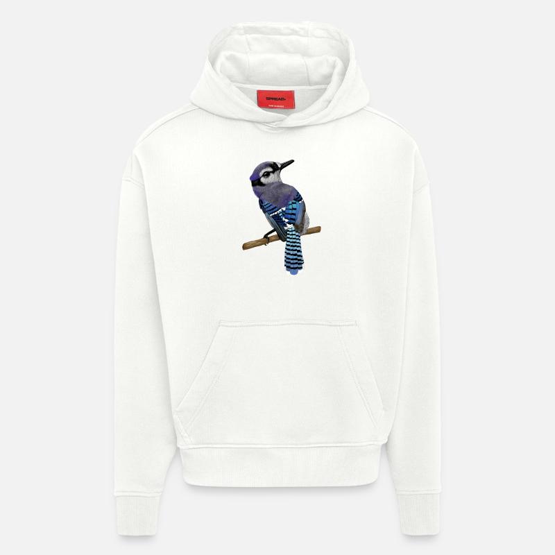 Blue Jay Vogel - Hoodie- made by SPREAD - OFF WHITE