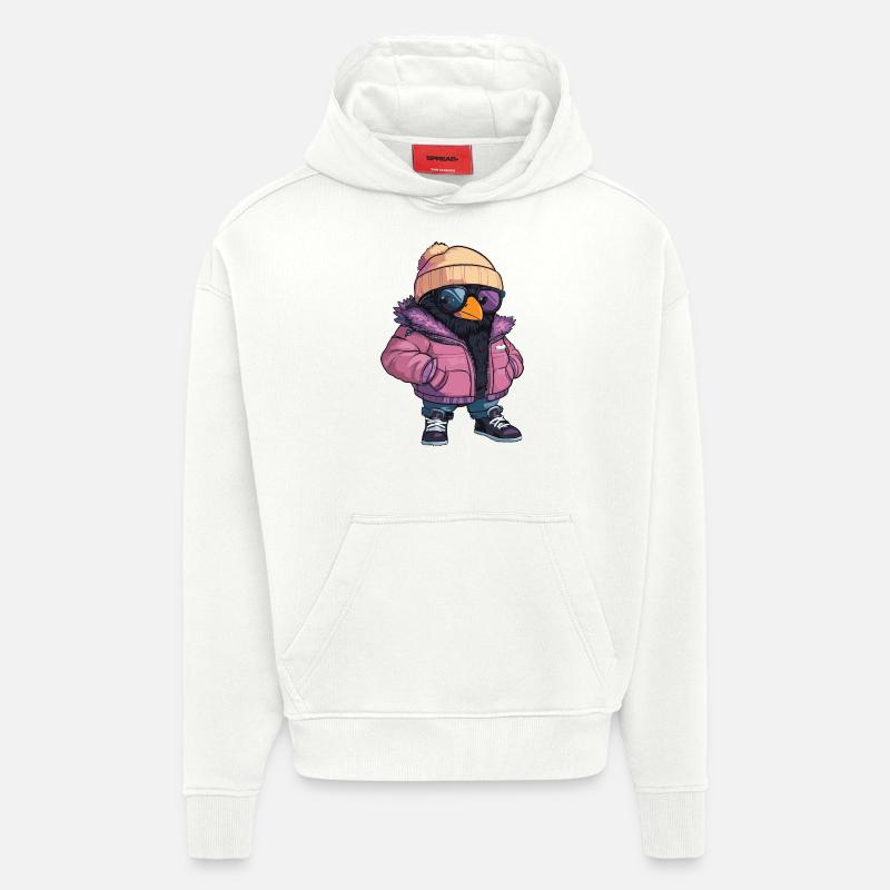 Raven Crow Cool Comic - Hoodie- made by SPREAD - OFF WHITE