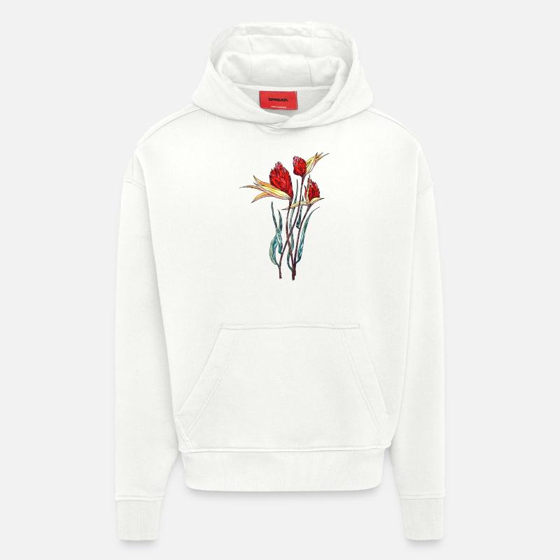 Fleur - Sweat à capuche bio épais oversize fabriqué en UE - OFF WHITE