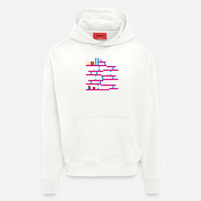 bigPixel3 - Sweat à capuche bio épais oversize fabriqué en UE - OFF WHITE