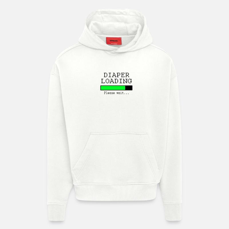 diaper loading - Sweat à capuche bio épais oversize fabriqué en UE - OFF WHITE
