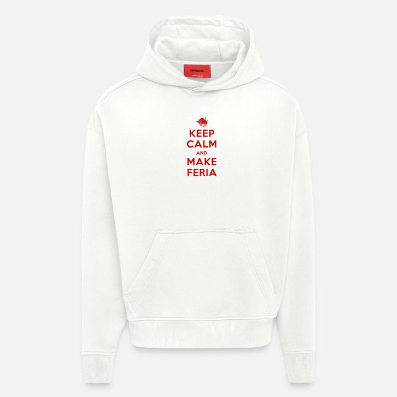 Tshirt 1 Keep Calm - Sweat à capuche bio épais oversize fabriqué en UE - OFF WHITE