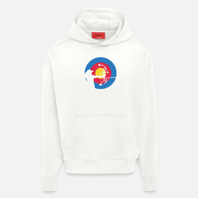 ArcLab Archer Woman Compound Target - Sweat à capuche bio épais oversize fabriqué en UE - OFF WHITE
