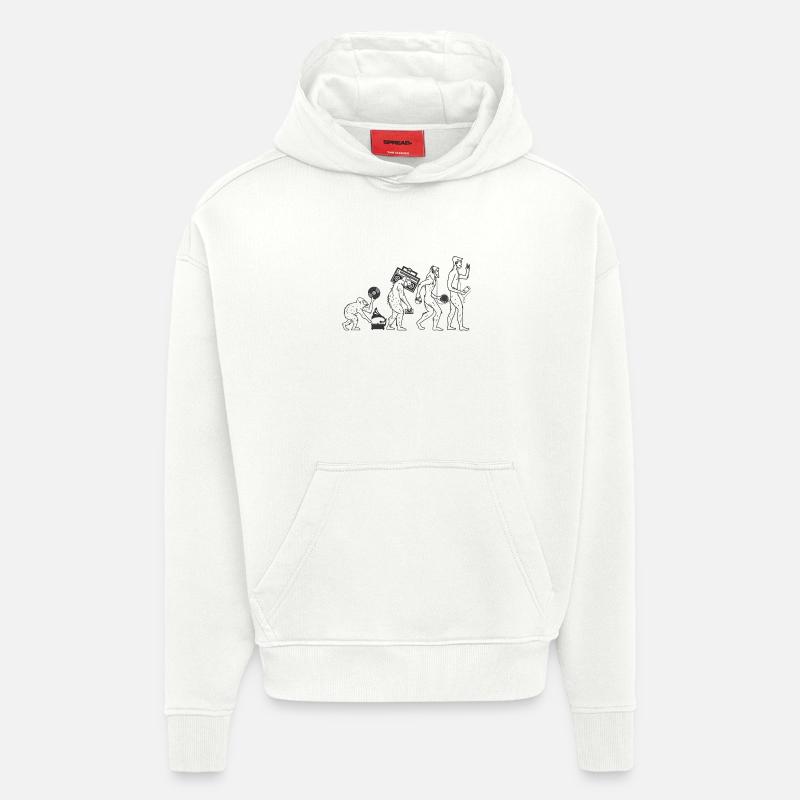 Musique évolution - Sweat à capuche bio épais oversize fabriqué en UE - OFF WHITE