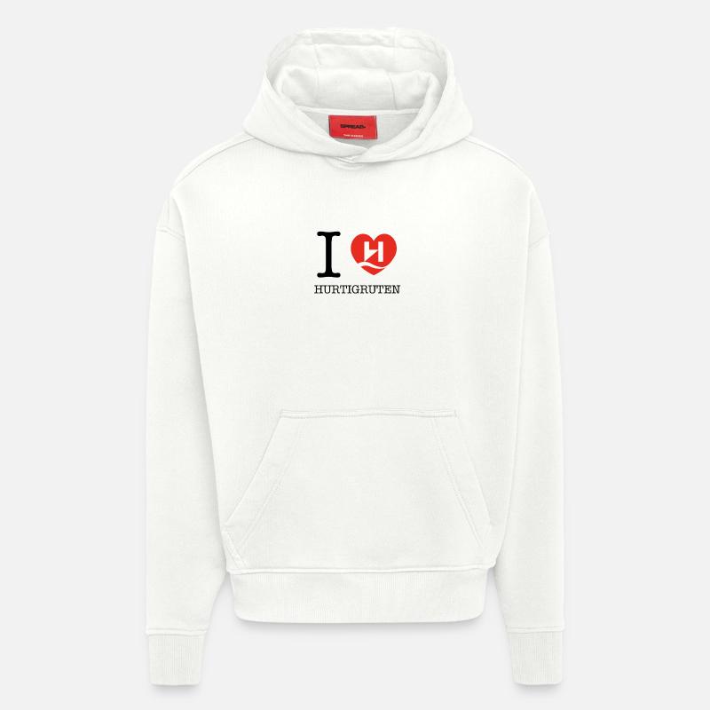 Hurtigruten Amour - Sweat à capuche bio épais oversize fabriqué en UE - OFF WHITE