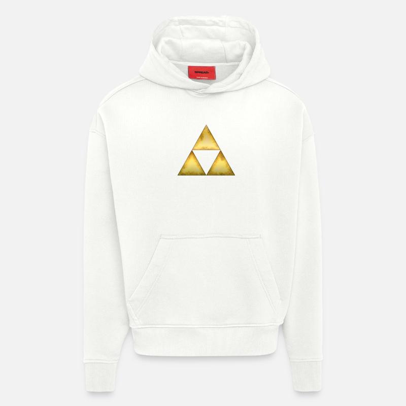 Triangle de Sierpinski - Sweat à capuche bio épais oversize fabriqué en UE - OFF WHITE