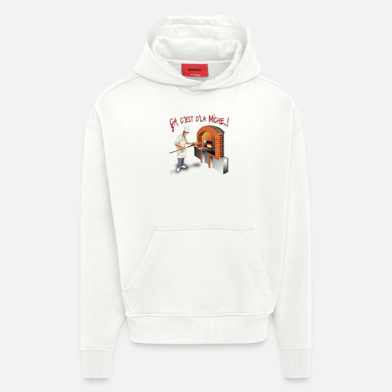 çà c'est d'la Miche ! - Sweat à capuche bio épais oversize fabriqué en UE - OFF WHITE