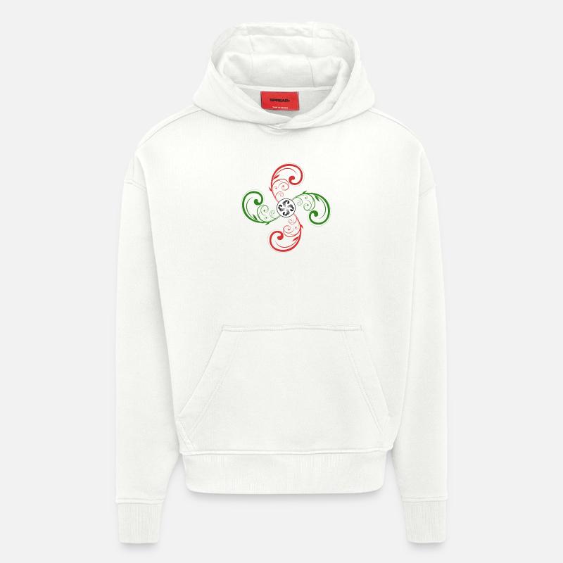 Croix Basque - Sweat à capuche bio épais oversize fabriqué en UE - OFF WHITE