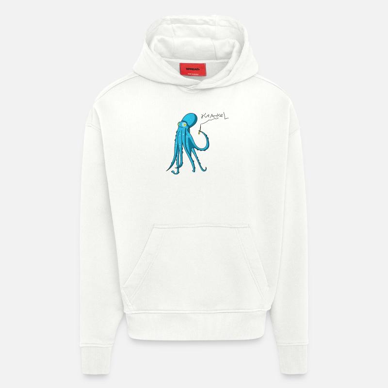 Octopus s'écrase - Sweat à capuche bio épais oversize fabriqué en UE - OFF WHITE
