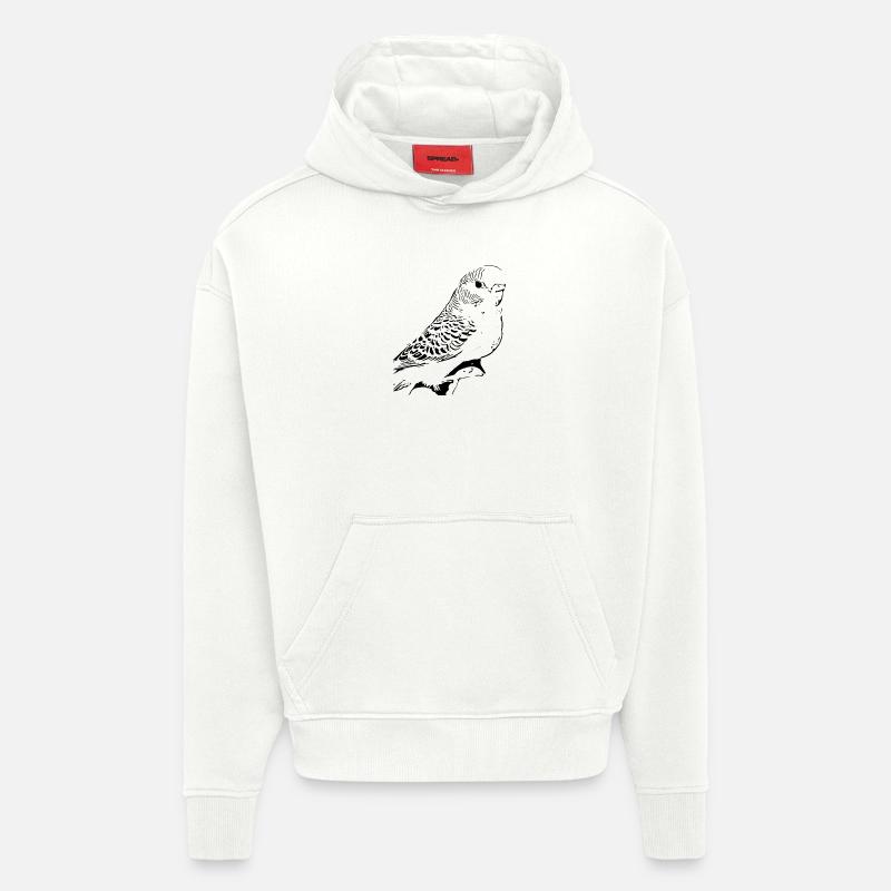Perruche ondulée - Sweat à capuche bio épais oversize fabriqué en UE - OFF WHITE