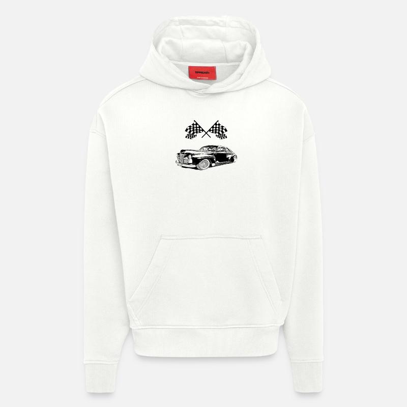 Voiture - Sweat à capuche bio épais oversize fabriqué en UE - OFF WHITE