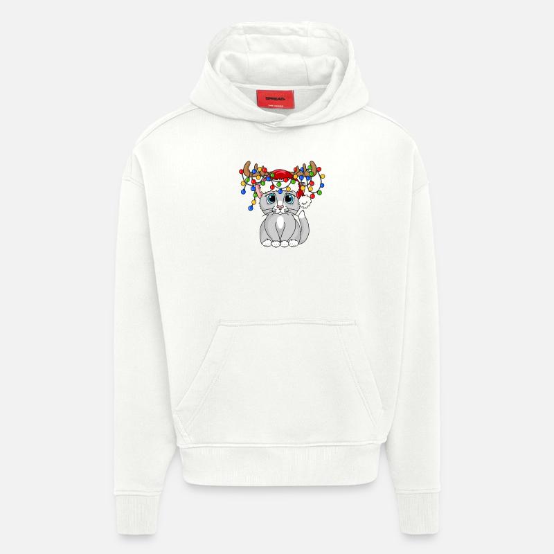 Cagnotte de Noël - Sweat à capuche bio épais oversize fabriqué en UE - OFF WHITE