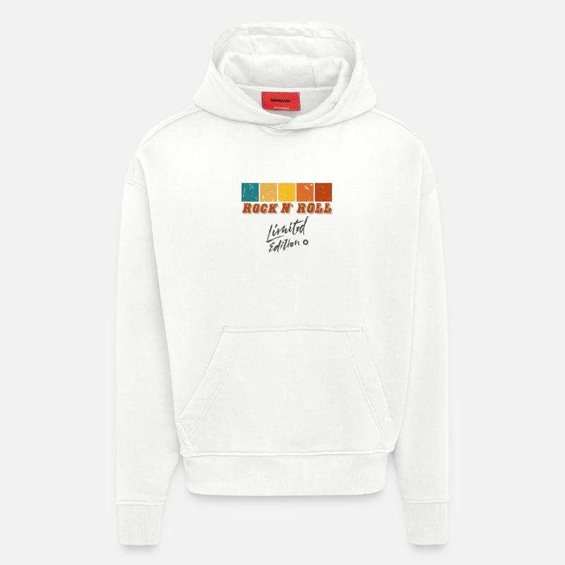 Rock N’Roll « Edition Limitée » - Sweat à capuche bio épais oversize fabriqué en UE - OFF WHITE