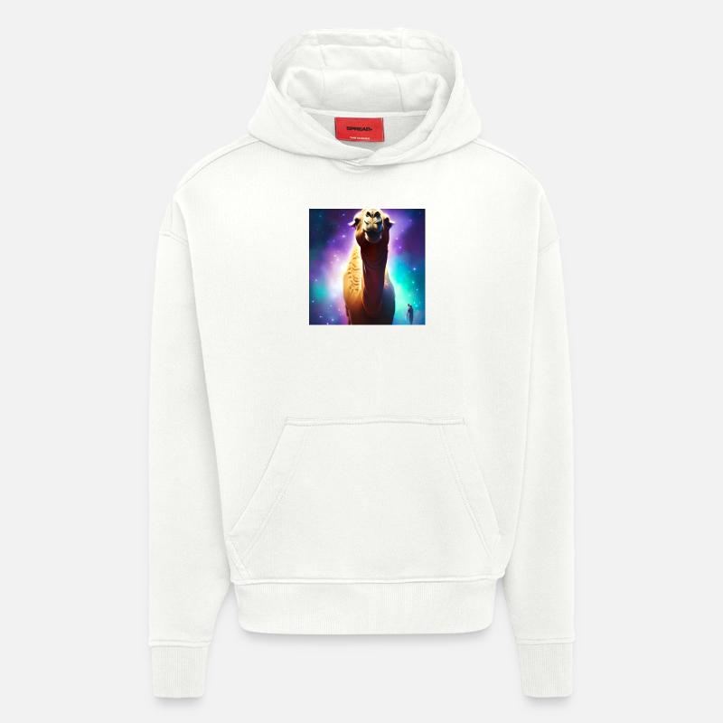 Dromedary Camel - Galaxy Space - Sweat à capuche bio épais oversize fabriqué en UE - OFF WHITE