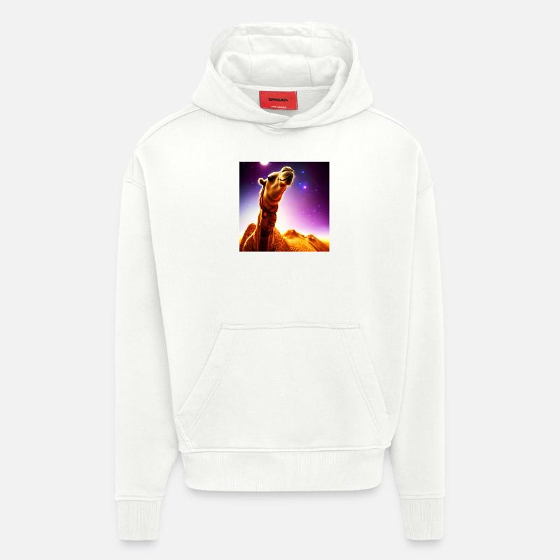 Dromedary Camel - Navire du désert - Sweat à capuche bio épais oversize fabriqué en UE - OFF WHITE