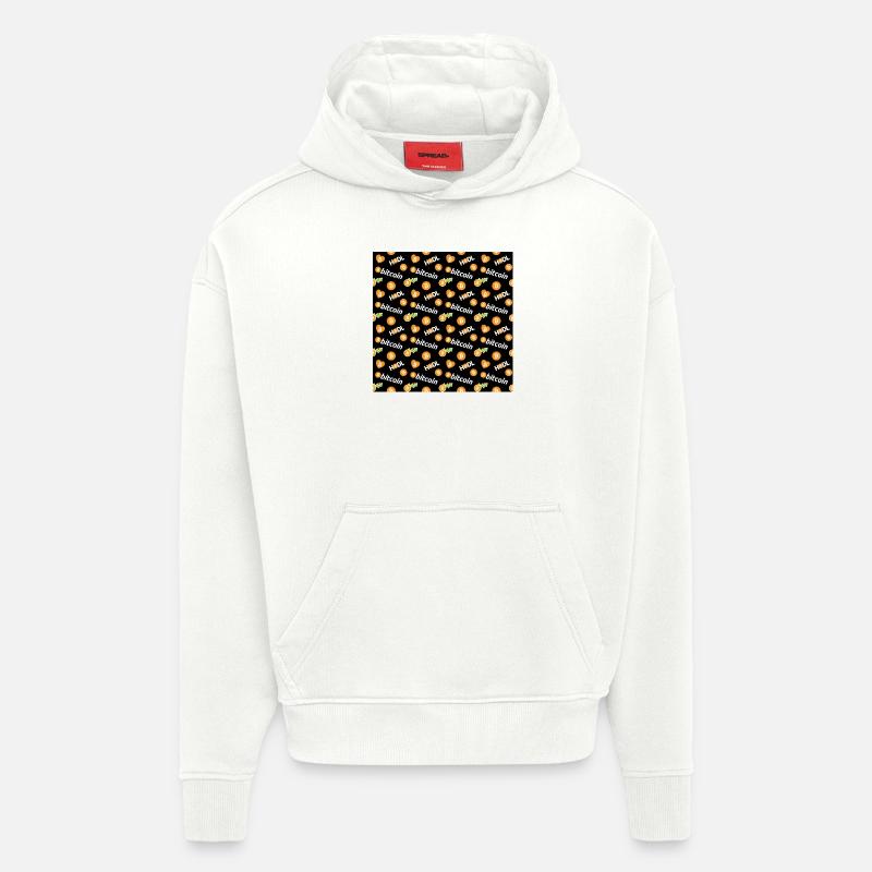 Bitcoin Pattern - Crypto - Cryptocurrency - Btc - Hoodie- made by SPREAD  - OFF WHITE