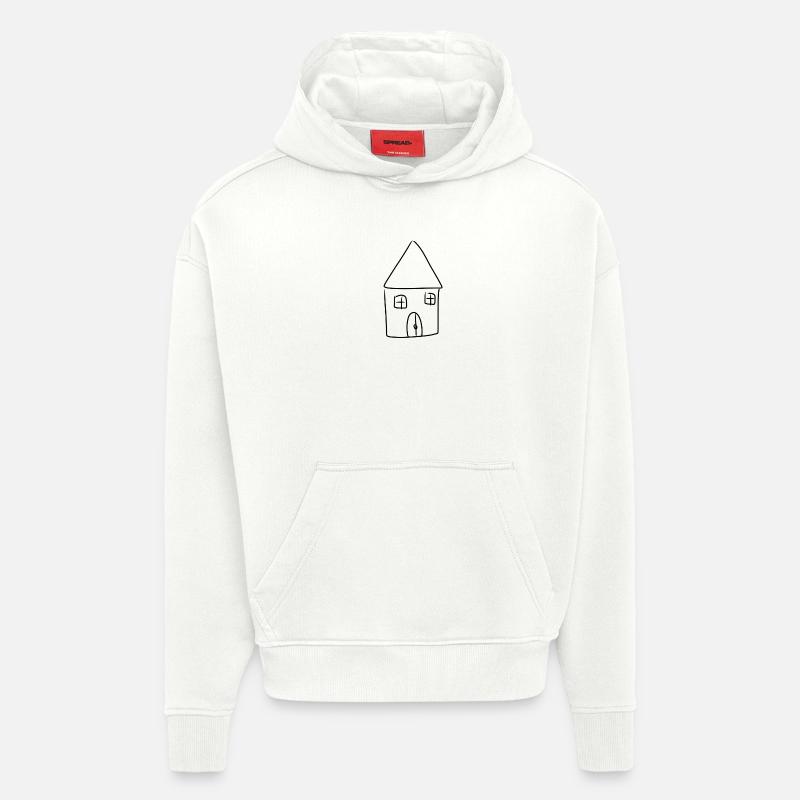 Symbole de la maison Vivre - Sweat à capuche bio épais oversize fabriqué en UE - OFF WHITE