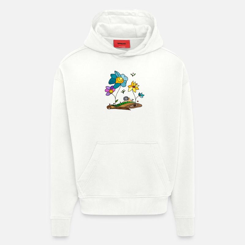 Fleur - Sweat à capuche bio épais oversize fabriqué en UE - OFF WHITE