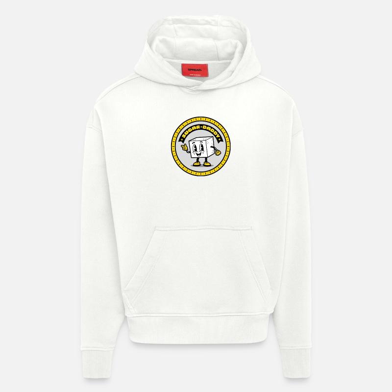Sugar daddy dans un cercle - Sweat à capuche bio épais oversize fabriqué en UE - OFF WHITE