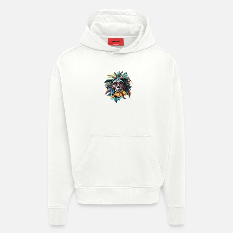 Skull native - Sweat à capuche bio épais oversize fabriqué en UE - OFF WHITE