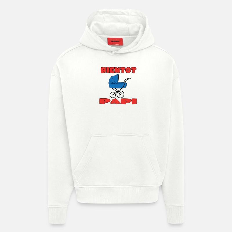 BIENTOT PAPI - Sweat à capuche bio épais oversize fabriqué en UE - OFF WHITE