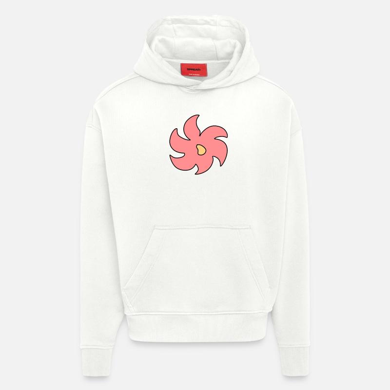 Symbole Plante Fleur Rose - Sweat à capuche bio épais oversize fabriqué en UE - OFF WHITE