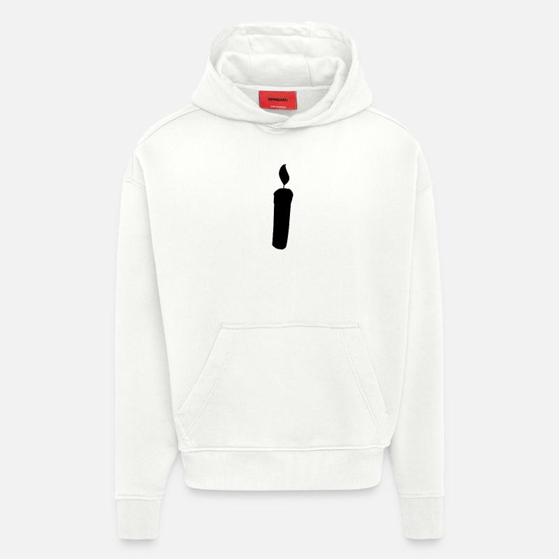 Candle Shape Symbol Fire Light - Hoodie- made by SPREAD - OFF WHITE