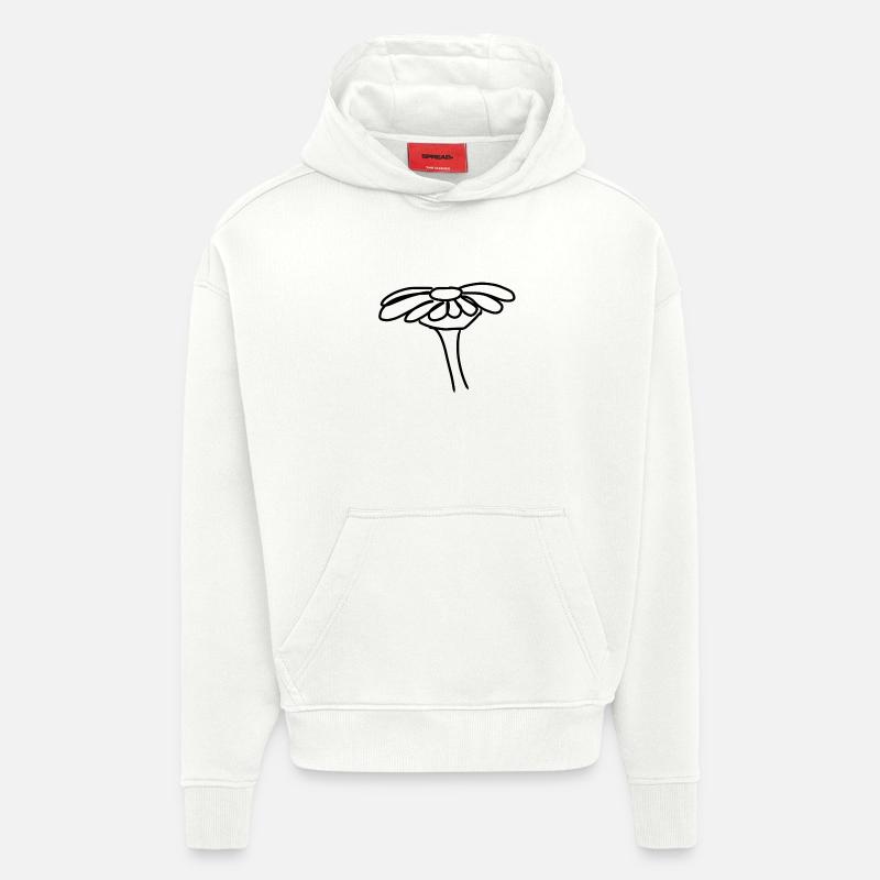 Page d’icône de fleur - Sweat à capuche bio épais oversize fabriqué en UE - OFF WHITE