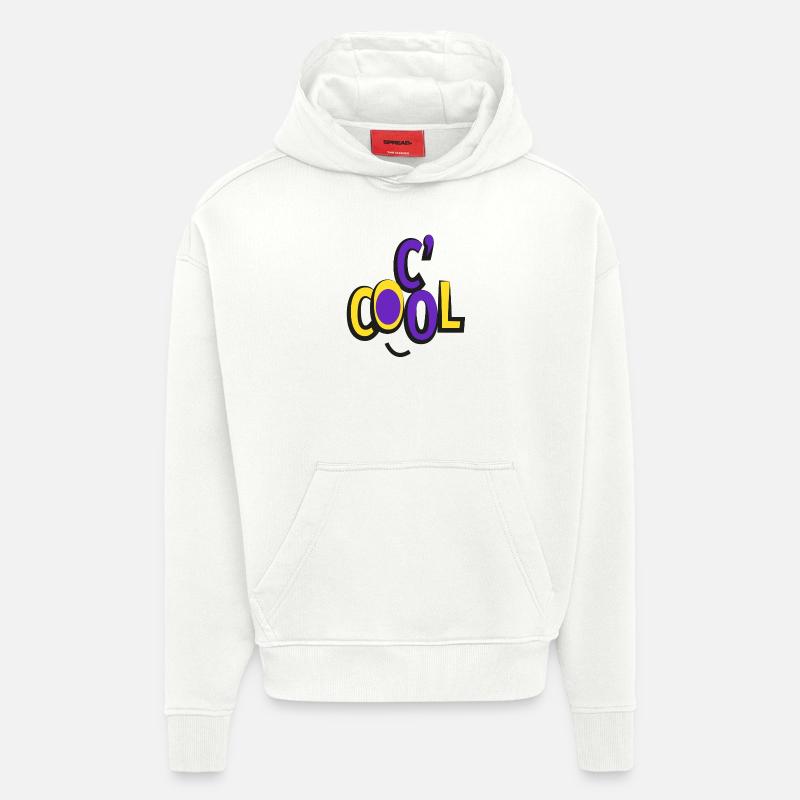 C' COOL - Sweat à capuche bio épais oversize fabriqué en UE - OFF WHITE